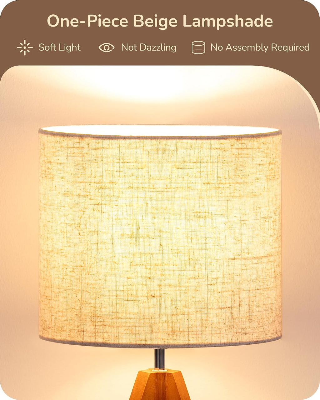 Tripod Table Lamp, Small Cute Bedside Lamp, 14.2 Inch, E26 Base