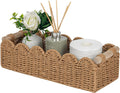 Scalloped Toilet Paper Storage Basket W/Handle for Home Decor